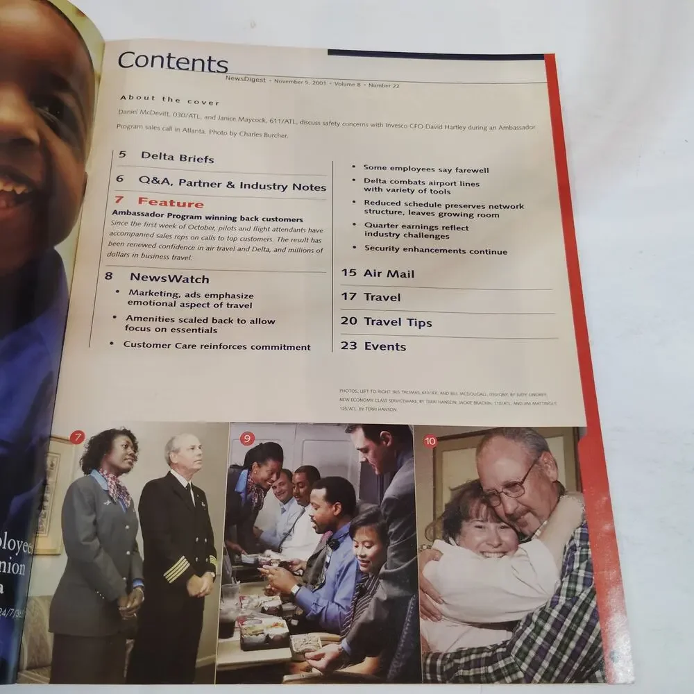 Delta News Digest - November 5, 2001 - Vintage Airline Industry Publication